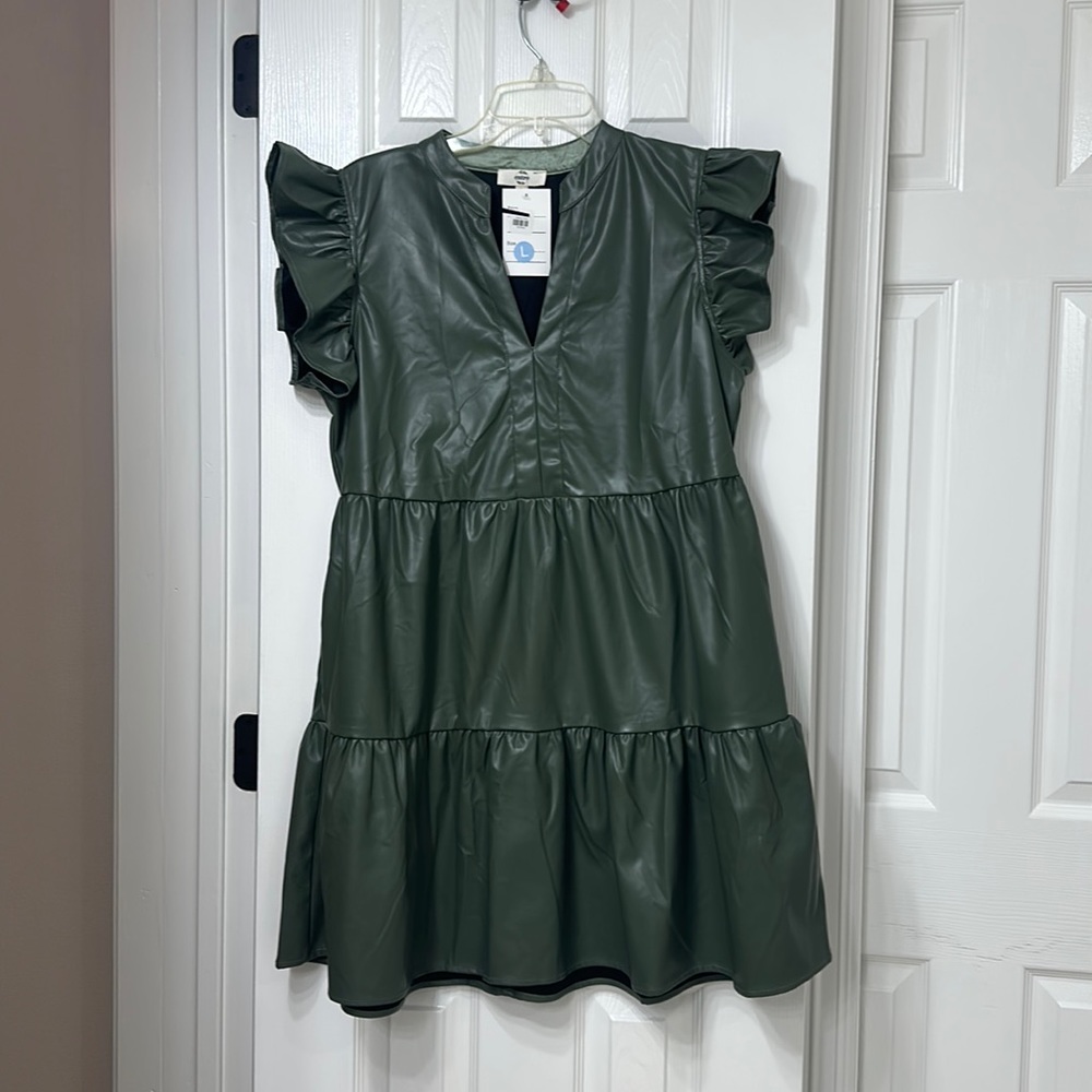 Green Leather Dress